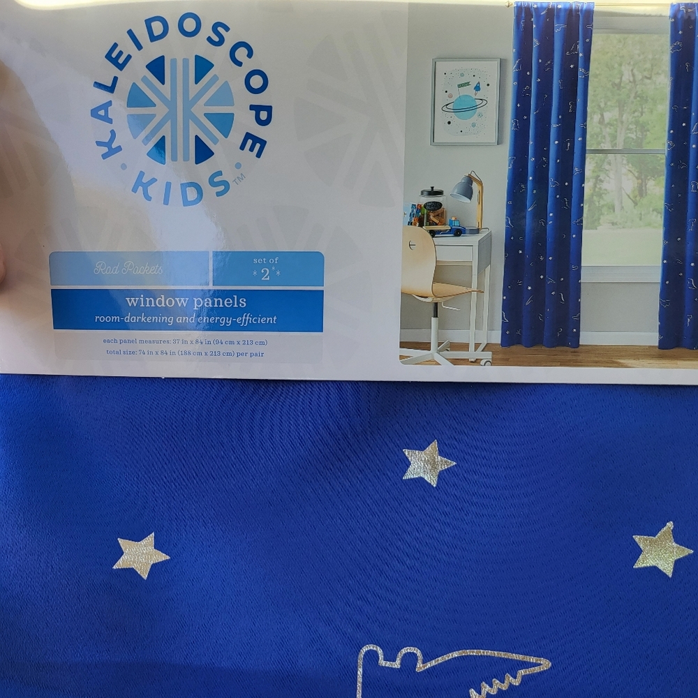 Kaleidoscope Kids Dinosaur Curtins 2pk